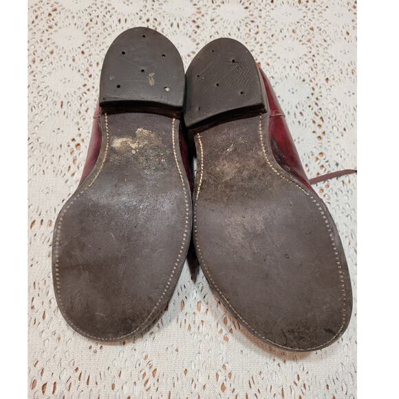 Vintage 1950's Men's Red Genuine Leather Goodyear Oxford Shoes Size 5.5 - Picture 9 of 11